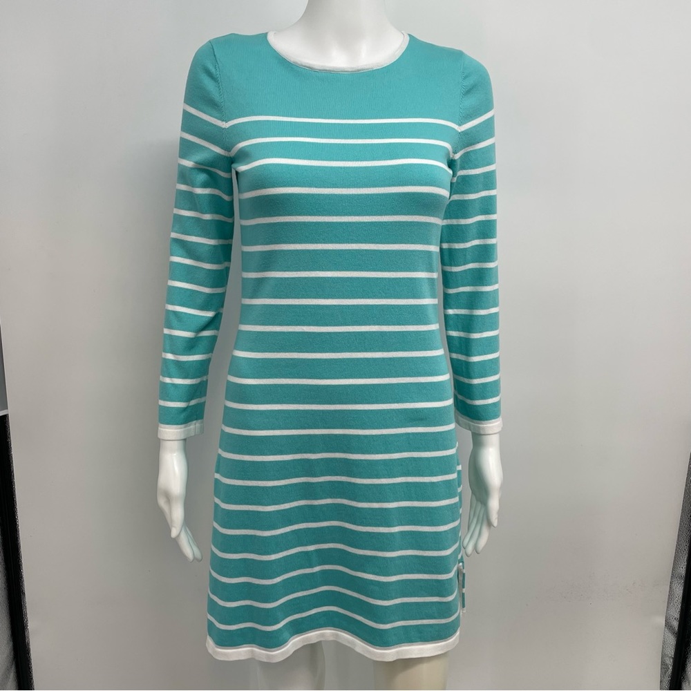 STS Sail to Sable Sweater Dress Women’s XS Turquoise Striped  Long Sleeve